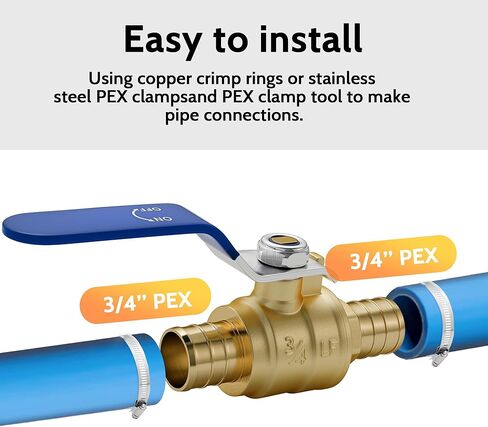 4 عبوات صمام كروي Pex مقاس 3/4 بوصة، صمام إيقاف مقاس 3/4 بوصة × 3/4 بوصة للمياه الساخنة والباردة، معتمد من UPC، in Saudi Arabia