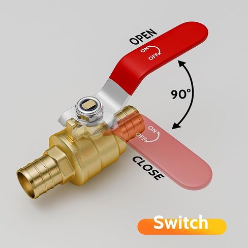 4 عبوات صمام كروي Pex مقاس 3/4 بوصة، صمام إيقاف مقاس 3/4 بوصة × 3/4 بوصة للمياه الساخنة والباردة، معتمد من UPC، in Saudi Arabia