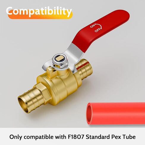 4 عبوات صمام كروي Pex مقاس 3/4 بوصة، صمام إيقاف مقاس 3/4 بوصة × 3/4 بوصة للمياه الساخنة والباردة، معتمد من UPC، in Saudi Arabia