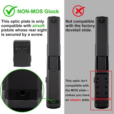 Non-MOS Airsoft 3MOA Reflex Red Dot Sight Shake Awake Optic Sight لـ Glock 17/18/19/19X/22/23/31/32/34/41، 12 تعديل سطوع نقطة حمراء، رؤية مدمجة غير محدودة ومتينة خالية من المنظر in Kuwait