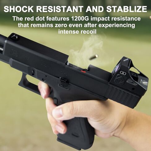 Non-MOS Airsoft 3MOA Reflex Red Dot Sight Shake Awake Optic Sight لـ Glock 17/18/19/19X/22/23/31/32/34/41، 12 تعديل سطوع نقطة حمراء، رؤية مدمجة غير محدودة ومتينة خالية من المنظر in Kuwait