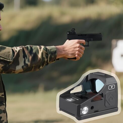 Non-MOS Airsoft 3MOA Reflex Red Dot Sight Shake Awake Optic Sight لـ Glock 17/18/19/19X/22/23/31/32/34/41، 12 تعديل سطوع نقطة حمراء، رؤية مدمجة غير محدودة ومتينة خالية من المنظر in Kuwait