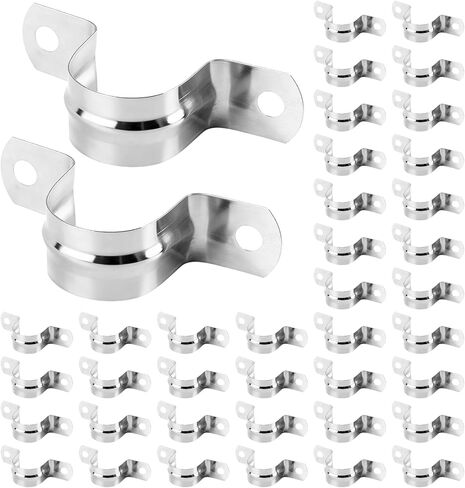 40 Pcs 1-1/4 Inch Stainless Steel Conduit Clamps,Heavy Duty 2 Hole Strap U Bracket Rigid Pipe Straps,Metal Tension Tube Clip for EMT Conduits,Pipe Fixing on Various Surfaces in Saudi Arabia