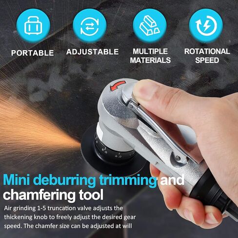 ماكينة شطب هوائية صغيرة، ماكينة تشذيب هواء محمولة 30000 دورة في الدقيقة مع مدخل هواء 1/4 بوصة، أدوات هواء ماكينة شطب صغيرة بزاوية 45 درجة مع شفرات لإزالة الحواف in Kuwait