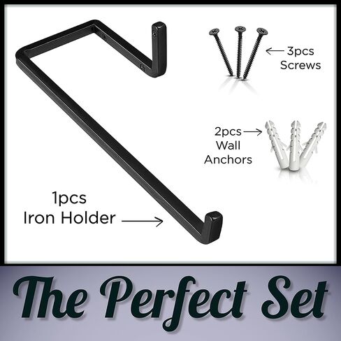 Wrought Iron Paper Towel Holder - Wall Mount Paper Towel Rack for Kitchen, Rustic Wall Mount Holder for Farmhouse Style Homes & Vintage Houses, Black, 12 x 4.7 x 2.5 Inches in Saudi Arabia