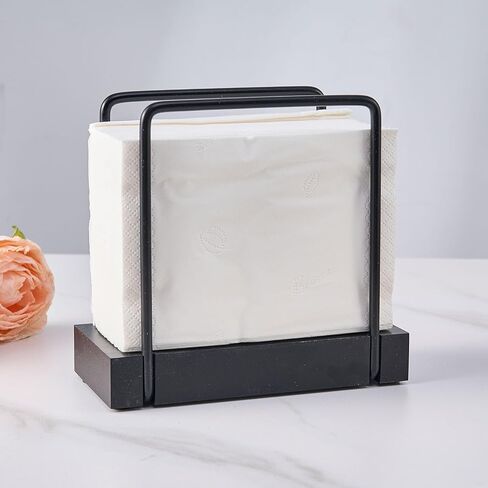 Napkin Holder - Standing Napkin Dispenser, Black Metal, Contemporary Style in Saudi Arabia