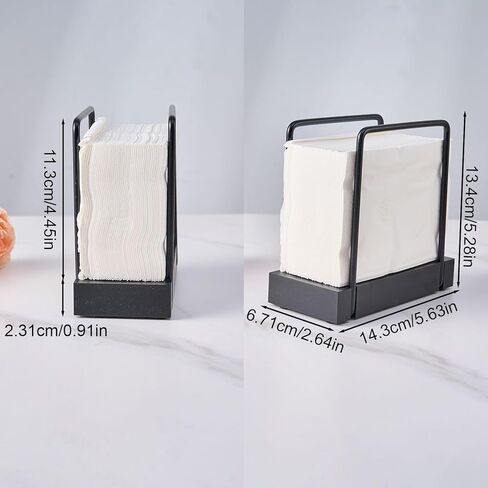 Napkin Holder - Standing Napkin Dispenser, Black Metal, Contemporary Style in Saudi Arabia