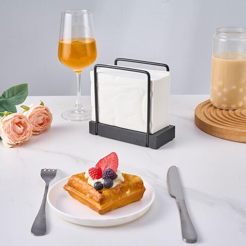 Napkin Holder - Standing Napkin Dispenser, Black Metal, Contemporary Style in Saudi Arabia
