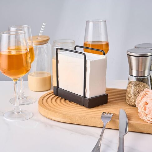 Napkin Holder - Standing Napkin Dispenser, Black Metal, Contemporary Style in Saudi Arabia