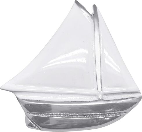 MARIPOSA White Sailboat Napkin Weight | White | Brillante | Gifts | Napkin Weight | Recycled SANDCAST Aluminum | Handmade in Mexico in Saudi Arabia