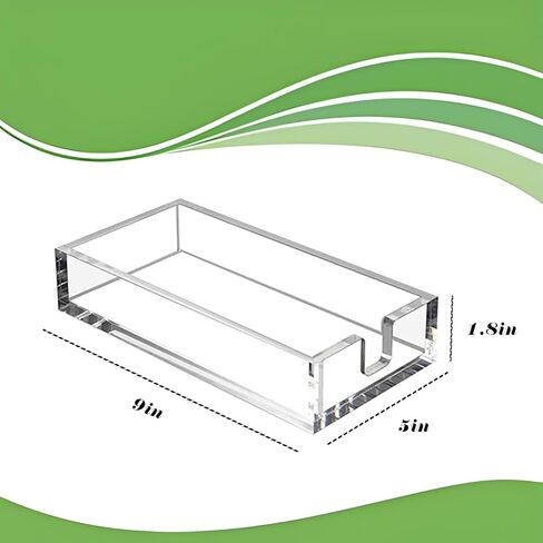 حامل مناديل أكريليك، صينية، حامل مناشف ورقية لسطح المكتب للمطبخ والحمام وغرفة المعيشة وغيرها من الأماكن المنزلية، 9 * 5 * 1.8 بوصة in Kuwait