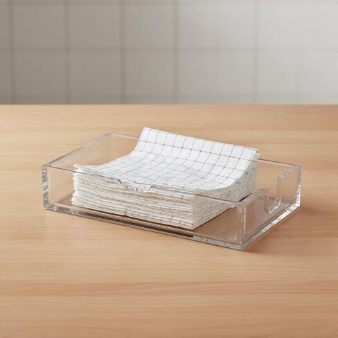 حامل مناديل أكريليك، صينية، حامل مناشف ورقية لسطح المكتب للمطبخ والحمام وغرفة المعيشة وغيرها من الأماكن المنزلية، 9 * 5 * 1.8 بوصة in Kuwait