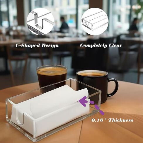 حامل مناديل أكريليك، صينية، حامل مناشف ورقية لسطح المكتب للمطبخ والحمام وغرفة المعيشة وغيرها من الأماكن المنزلية، 9 * 5 * 1.8 بوصة in Kuwait