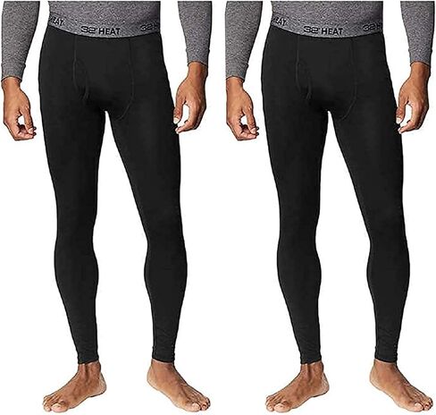 32 DEGREES Men's Heat Pant, 2-Pack (Black/Black, Large) in Saudi Arabia