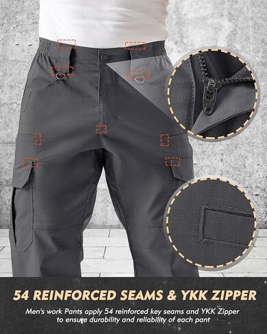 IGOLUMON Men's Stretch Tactical Pants,Ripstop Cargo Pants with 11 Pockets, Lightweight Outdoor EDC Work Hiking Pants Darkgrey in Kuwait