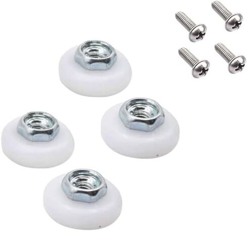 4-Pack Sliding Shower Door and Tub Rollers, 3/4 inch Roller Diameter, for The Replacement of Sliding Glass Shower Door Rollers Runners Wheels, Ultra Quiet Ball Bearing, Threaded Hex Hub in Saudi Arabia