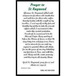 Saint Raymond Nonnatus Patron of Expectant Mothers and Midwives Ramon Nonato Patron de las Embarazadas Blessed Prayer Card with or without a Medal with or without Necklace Your Choice (MEDAL+CARD) in Kuwait