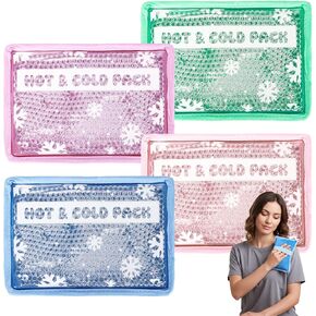 4-Pack Reusable Gel Ice Packs with Soft Plush Cover - Hot & Cold Therapy for Pain Relief, Injuries, Muscle Soreness - Soothing Comfort for Back, Knees, Shoulders (4 Colors) in Kuwait