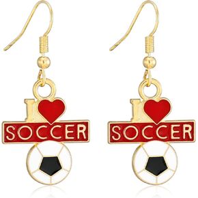 Soccer Earrings for Women, Football Sports Drop Dangle Earrings Gold Statement Earrings Jewelry for Womens Trendy in Kuwait