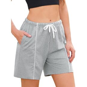 Quenteen Womens Sweat Shorts Lounge Shorts Casual Comfy Drawstring High Waist Running Shorts with Pockets in Kuwait