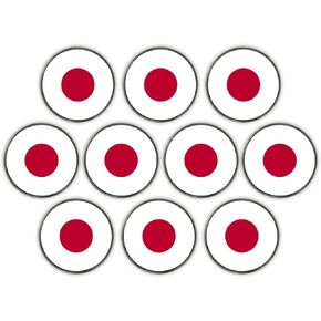 DA VINCI 1 Inch Flag of Countries Metal Golf Ball Markers - Pack of 10 (Japan) in Kuwait
