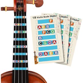 3 Pcs Individual Violin Fingerboard Stickers (1/8, 1/4, 1/2, 3/4, 4/4) | Transparent PVC Violin Note Position Markers | Customizable Fingering Guide for Violin Beginners & Players (4/4) in Kuwait