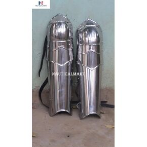 درع الساق القتالي لحارس الساق في العصور الوسطى من نوتيكال مارت، أرجل اللوحة، زي الهالوين مع بولينز in Kuwait