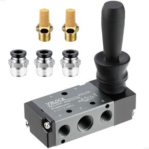 Pneumatic Solenoid Valve 1/4"NPT Air Inlet 5 Way 2 Position, Hand Lever Operated Air Manual Control Valve 4H210-08 in Kuwait