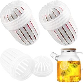 3PCS Fruit Infuser Insert,Flower Tea Infuser for Wide Mouth Water Bottles,Clear Tea Infusers Ball,Tea Basket Coffee Filter,Tea Diffuse Infusers Strainer for Leaves Strainers(Clear,Size:2.44*1.77inch) in Kuwait