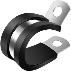 ZIPCCI 1/2 Inch Cable Clamp, 25 Pack Stainless Steel Wire Clamp, Rubber Metal Hose Clamps for Wire Line Clips, Pipe, Hose Bracket, Tube Holder (14mm) in Kuwait