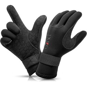 Skyone Neoprene Gloves Scuba Diving Gloves Men Women, 3MM 5MM Thermal Anti-Slip Flexible Wetsuit Dive Gloves with Adjustable Wrist Strap, Surf Gloves for Snorkeling Sailing in Kuwait