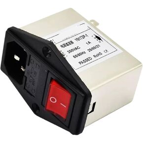 YB172P-1A/3A/6A/10A Socket + Double Insurance + red Light Switch Power Filter 220V/250V(YB172P-3A) in Saudi Arabia