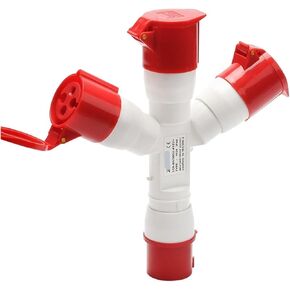 مقبس صناعي واحد إلى ثلاثة 4X32A مقبس طيران ثلاثي الاتجاه مقاوم للماء IP44 1024-3 in Kuwait