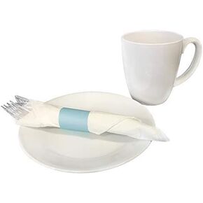 Paper Napkin Bands Self Adhesive | Paper Napkin Rings Self-Adhering | Pre-Cut | Disposable | Safety Glue | Bond Paper | Pack of 1,000, 4.25" x 1.5", Sky/Light Blue in Saudi Arabia