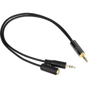 كابل Movo MV-RC300 3.5 مم TRS إلى TRS Line إلى كابل مخفف الميكروفون (-25dB) مع مراقبة سماعة الرأس لكاميرات DSLR، والتكبير، وTascam، والخلاطات، والمزيد in Kuwait