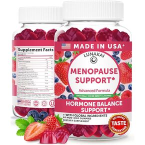 Lunakai USA Made Menopause Relief Gummies – Natural Menopause Supplements for Women with Black Cohosh & L-Theanine – Daily Support for Hot Flashes, Night Sweats & Hormonal Balance, 60ct in Kuwait