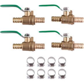 4 قطعة صمام كروي نحاسي صغير، 3/8 بوصة خرطوم بارب × 3/8 بوصة خرطوم بارب، صمام إيقاف الوقود لزيت خط الوقود والهواء المائي in Kuwait