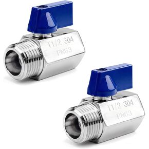 2 قطعة صمام كروي صغير، 1/2 بوصة NPT خيط 304 صمام إغلاق للإناث والذكور من الفولاذ المقاوم للصدأ in Kuwait