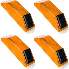 Solar Strobe Warning Light 4-Pack –Traffic Light Super Bright LED Flashing Beacon, Solar Powered Light-Control Warning Lamps, IP54 Waterproof Barricade Flashing Lights for Construction Safety (Red) in Saudi Arabia