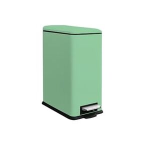 12 Gallon Slim Kitchen Trash Can, Metal Trash Can with Removal Inner Bucket and Soft-Close Lid, Foot Pedal, Stainless Steel Garbage Can 45 Liter, Silver in Saudi Arabia