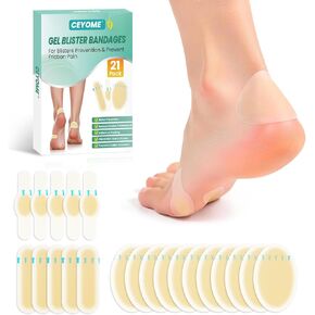 ضمادات فقاعية للقدم - 21 قطعة من ضمادات الغروانية المائية للوقاية من البثور والتعافي منها، وسادات فقاعية لحماية الكعب وأصابع القدم - عبوة متنوعة in Kuwait