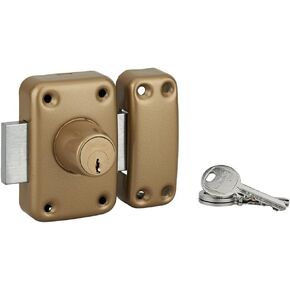 THIRARD 381716 Adriatic Double Cylinder Door Lock with Pins 45 mm-Various Security Protectors-4 Keys and Property Card-Made in France-Gold Finish, Silver in Kuwait