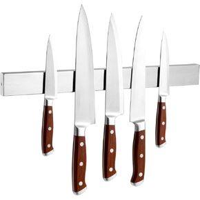 YC Kitchen Magnetic Knife Holder for Wall, 16 Inch Stainless Steel Knife Magnetic Strip for Knives, Tools, Supplies - Drilling incl/Self Adhesive Tape，with 2 hooks in Saudi Arabia