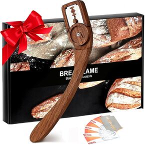 Innovative Magnetic Bread Lame Bread Scoring Tool,Bread Lame Cutter,Bread Scoring Knife for Bread Baking & Sourdough Baking,Bread Razor Tool with 5 Razor Blades-Black Walnut Wood in Saudi Arabia