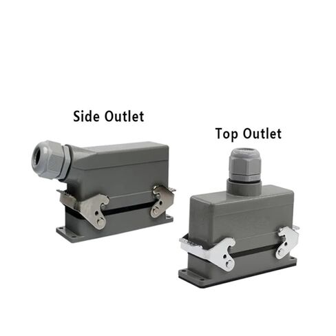 Rectangular Heavy Duty Connectors HDC-HE Socket 16A Top Side Outlet 6/10/16/24/32/48 Core 1Pcs(16 Core Top Line) in Saudi Arabia