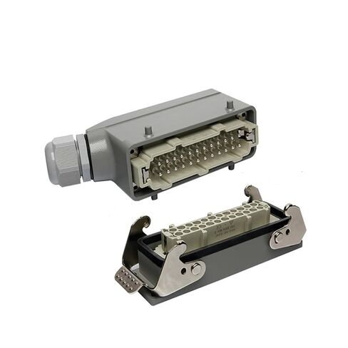 Rectangular Heavy Duty Connectors HDC-HE Socket 16A Top Side Outlet 6/10/16/24/32/48 Core 1Pcs(16 Core Top Line) in Saudi Arabia