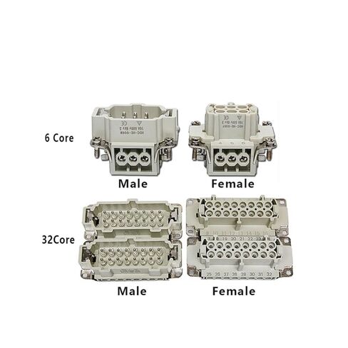 Rectangular Heavy Duty Connectors HDC-HE Socket 16A Top Side Outlet 6/10/16/24/32/48 Core 1Pcs(16 Core Top Line) in Saudi Arabia