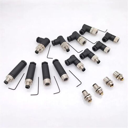 M8 الاستشعار موصل الذكور والإناث زاوية مستقيمة المسمار الخيوط اقتران 3pin 4pin 1 قطع (البني) in Saudi Arabia