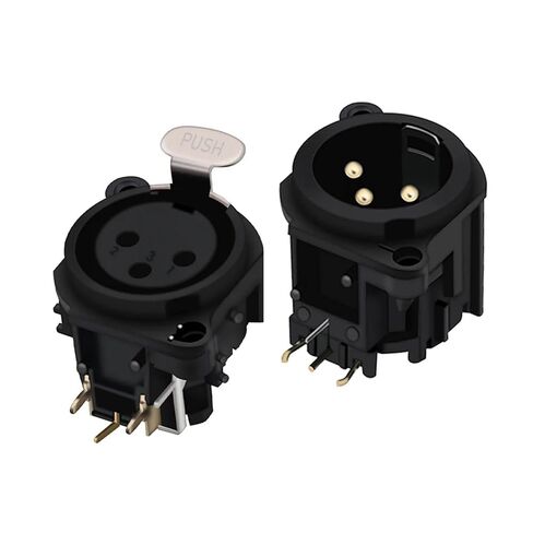 10 قطعة/الوحدة XLR موصل البلاستيك الأسود 3pin ذكر/أنثى مقبس متفرع لوحة جبل نوع (C1009) in Saudi Arabia