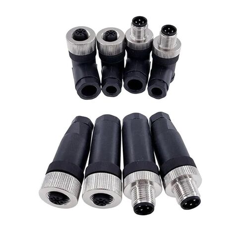 M12 Sensor Connector 4pin 5pin M12-8 Male&Female Screw Threaded Coupling A Code Connectors 1Pcs(Angle Female PG9,8P) in Saudi Arabia